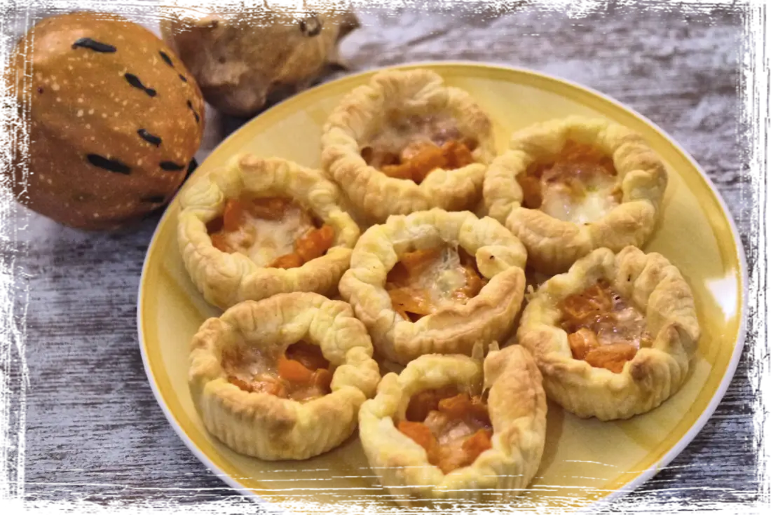 Cestini di pasta sfoglia alla zucca