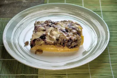 Lasagne di polenta con radicchio e funghi