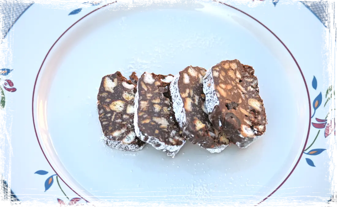 Salame di cioccolato con boero Salame di cioccolato con boero
