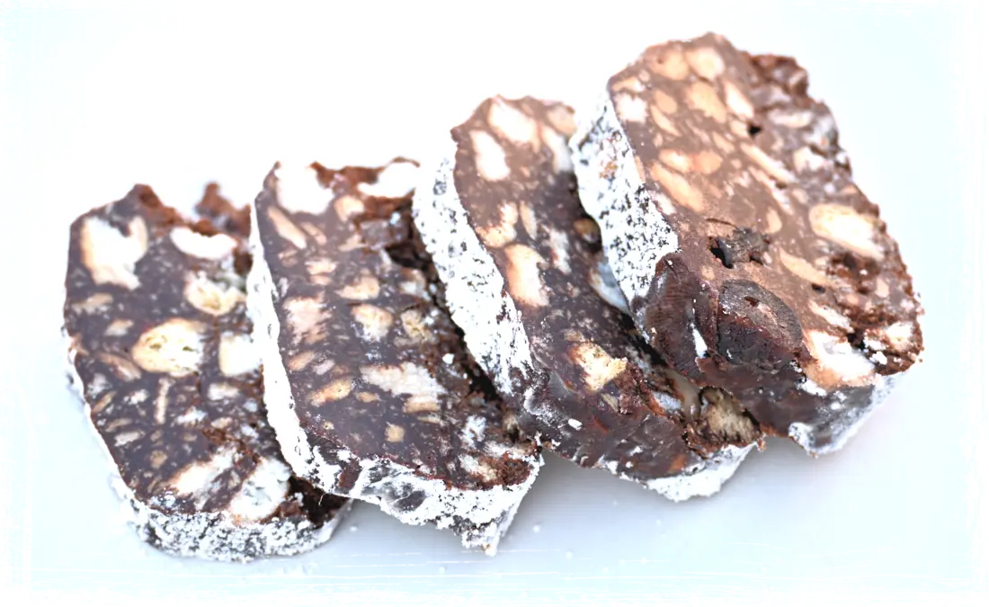 Salame di cioccolato con boero Salame di cioccolato con boero