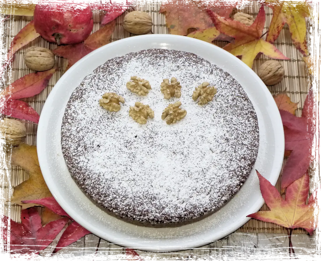 Torta alle noci e cioccolato 