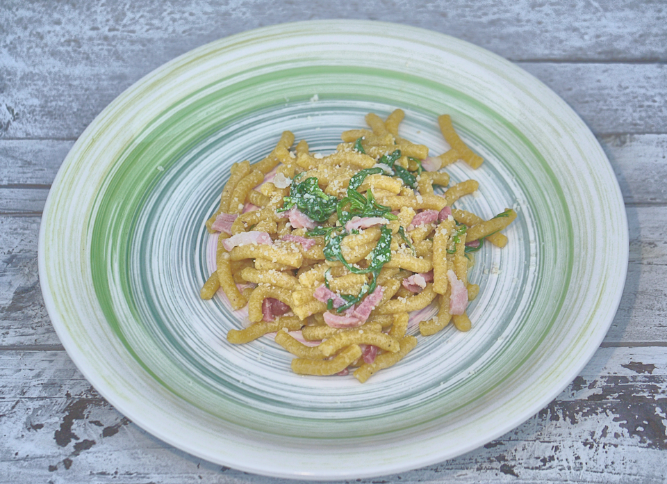 Passatelli con stridoli e guanciale Passatelli con stridoli e guanciale