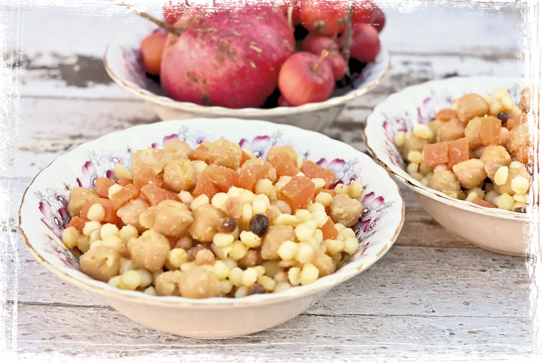 Fregola con ceci e carote