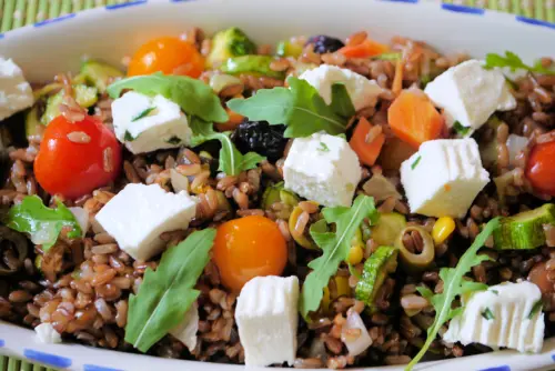 Insalata di riso orange con verdure e giuncata Insalata di riso orange con verdure e giuncata