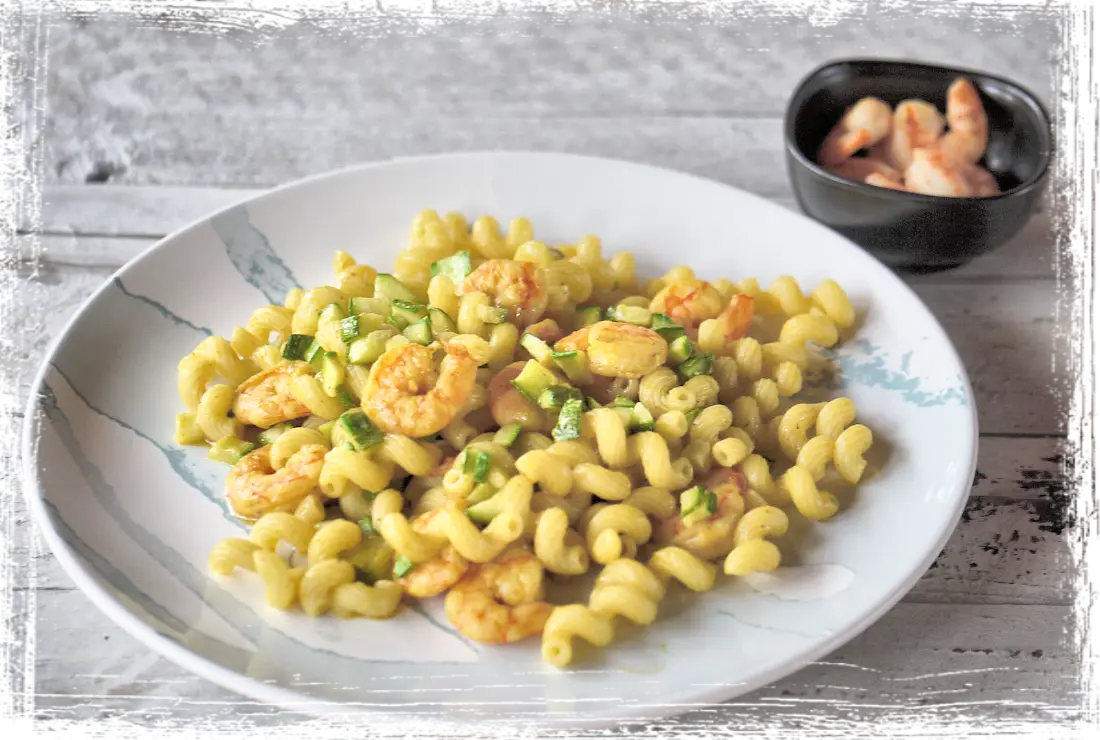 Cellentani mazzancolle e zucchine al profumo di curry Cellentani mazzancolle e zucchine al profumo di curry