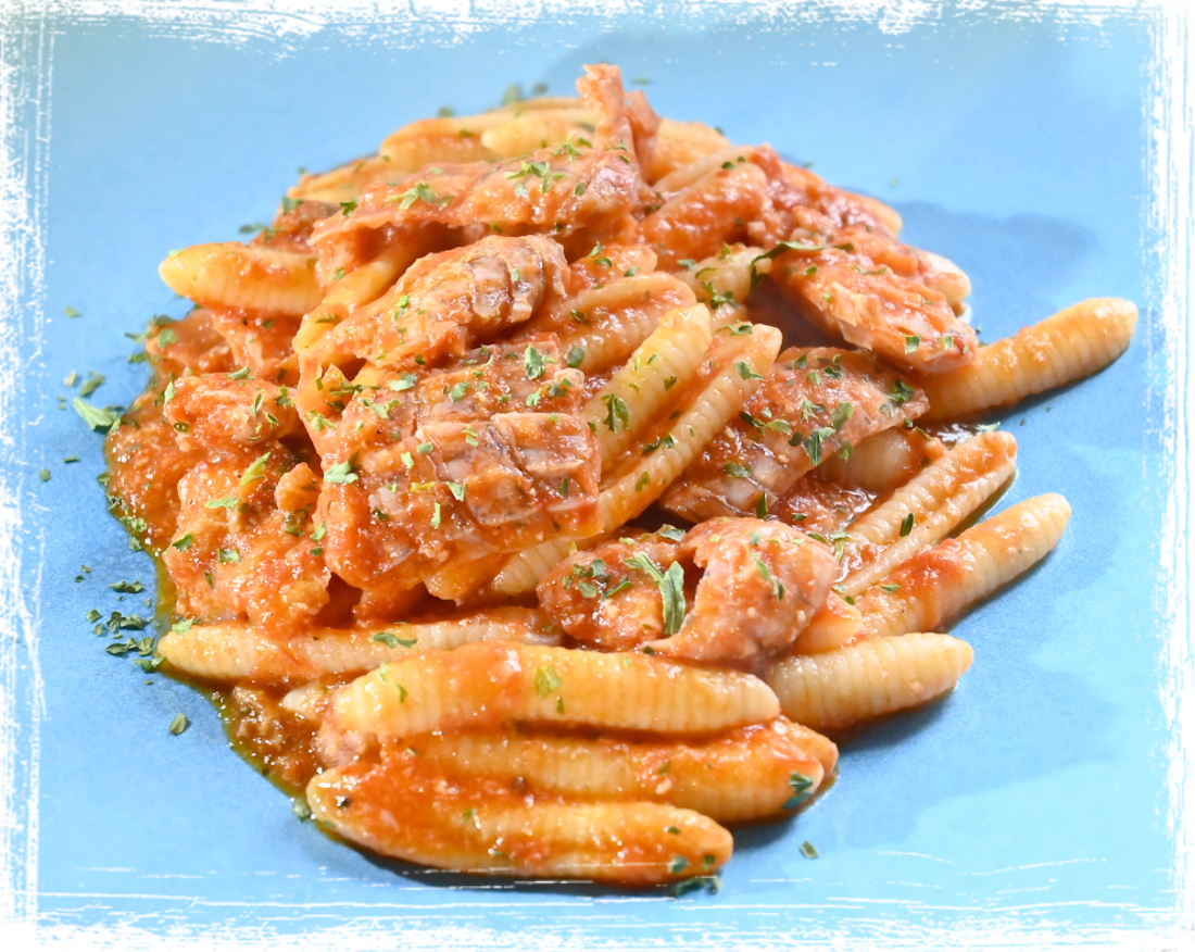 Datteri baresi al sugo di canocchie Datteri baresi al sugo di canocchie