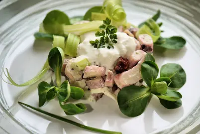 Tentacoli di totano con burrata