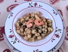 Chicche di patate con pesto e mazzancolle