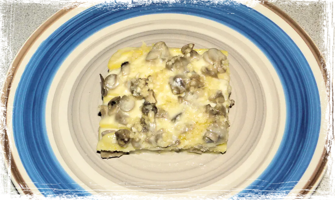 Lasagna di polenta con funghi tartufati Lasagna di polenta con funghi tartufati