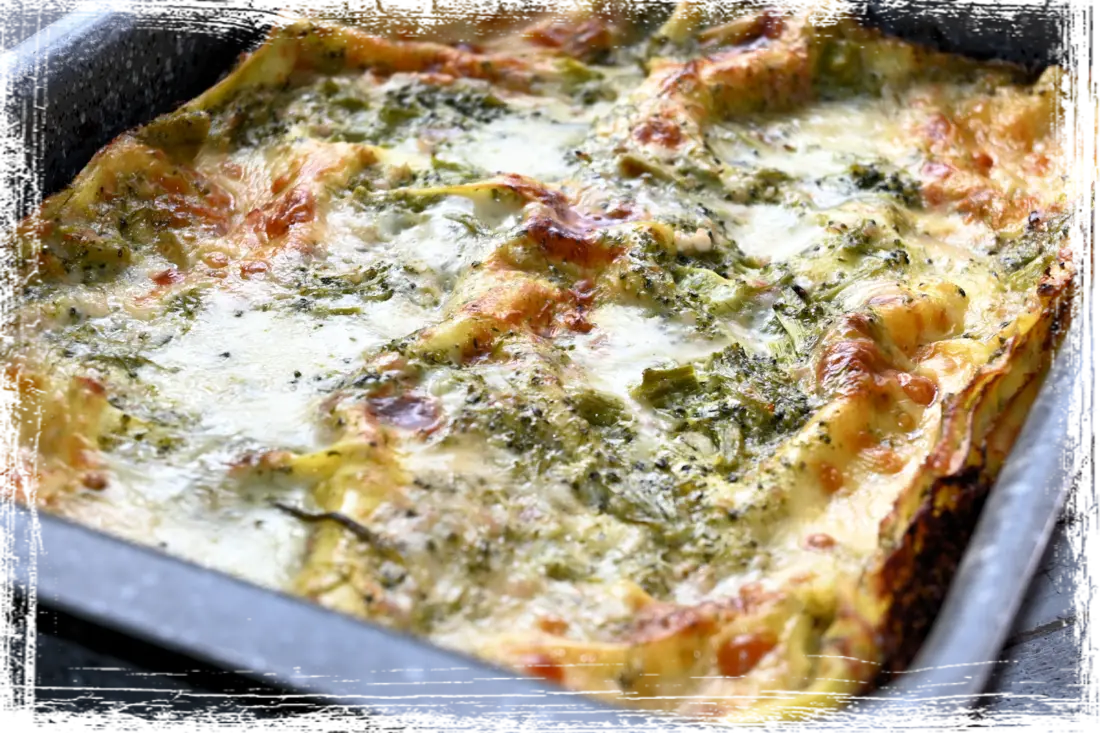 Lasagne con broccoli e provola Lasagne con broccoli e provola