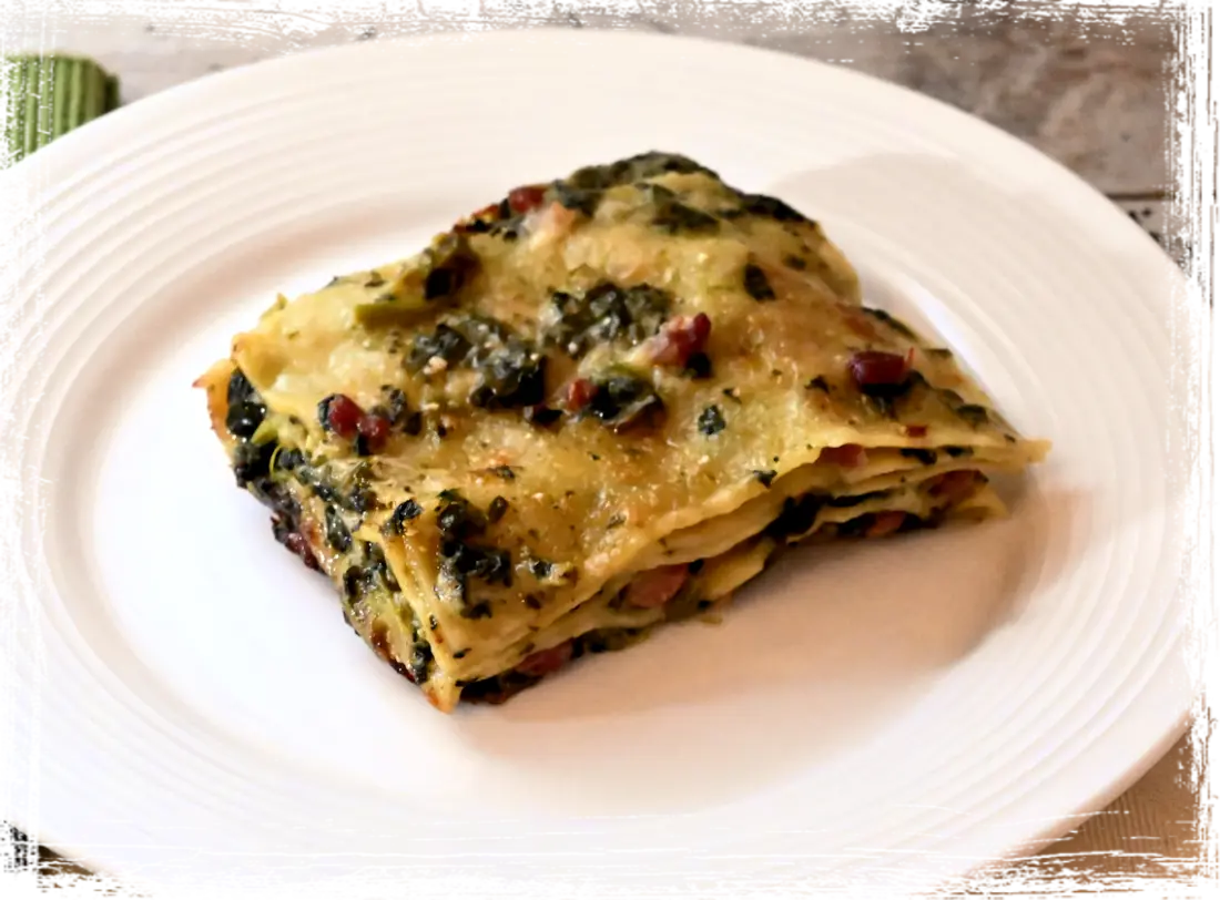 Lasagne con cavolo nero e bacon