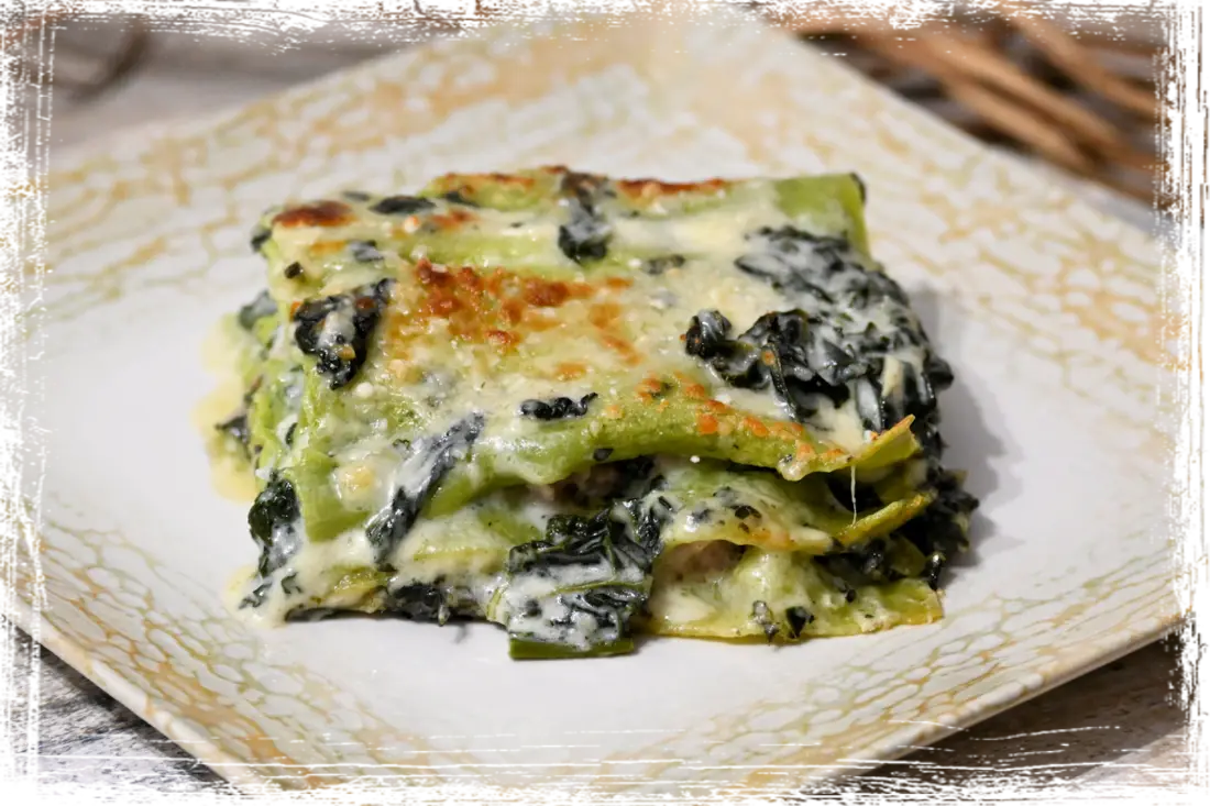 Lasagne verdi con cavolo nero e ciuìga Lasagne verdi con cavolo nero e ciuìga