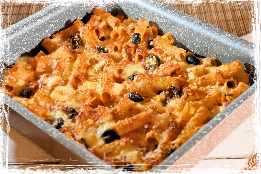 Pasta al forno con olive e capperi Pasta al forno con olive e capperi