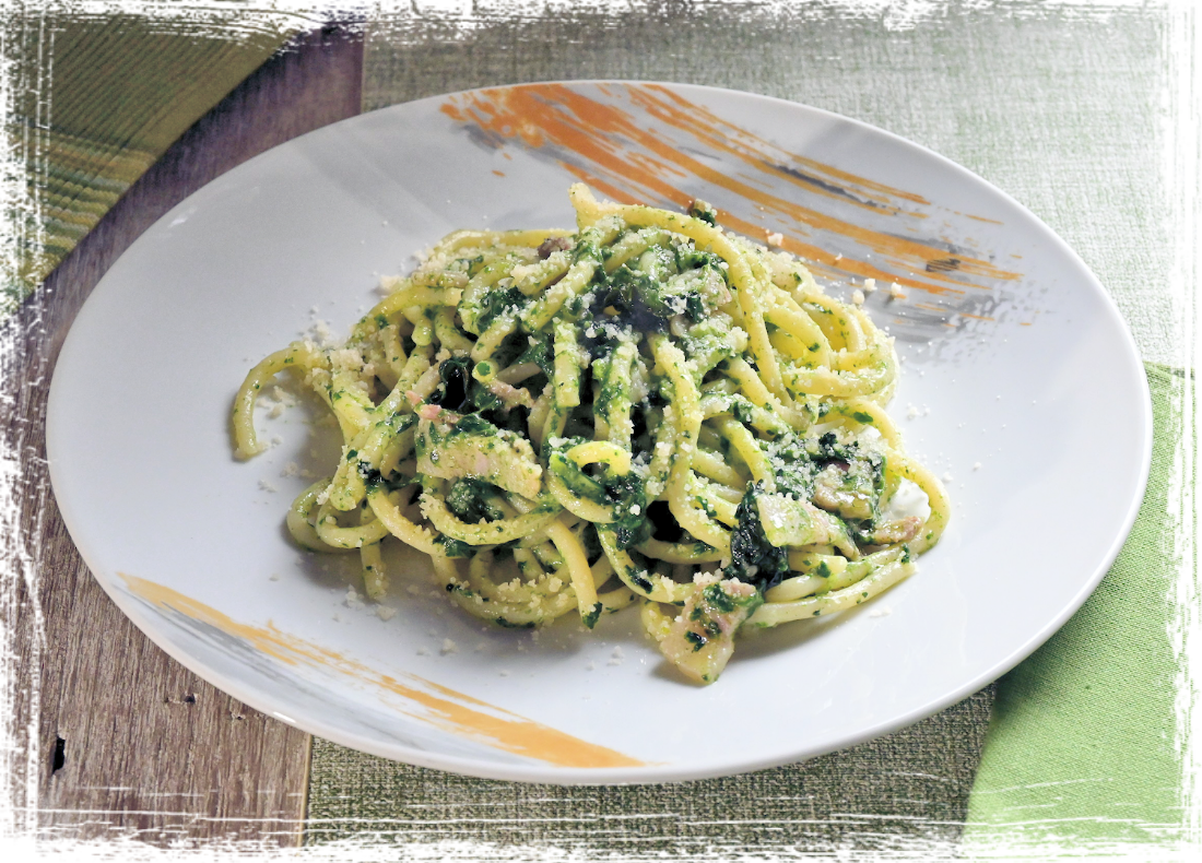 Pici con guanciale e cavolo nero Pici con guanciale e cavolo nero