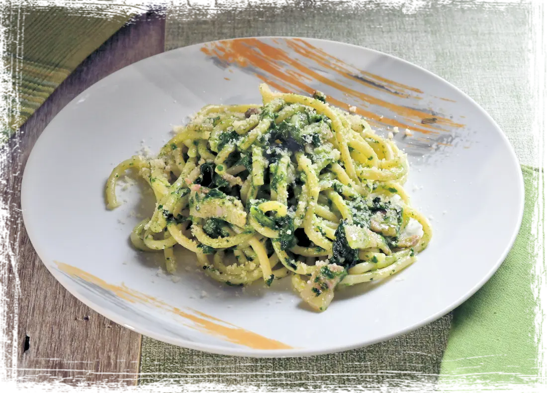 Pici con guanciale e cavolo nero Pici con guanciale e cavolo nero