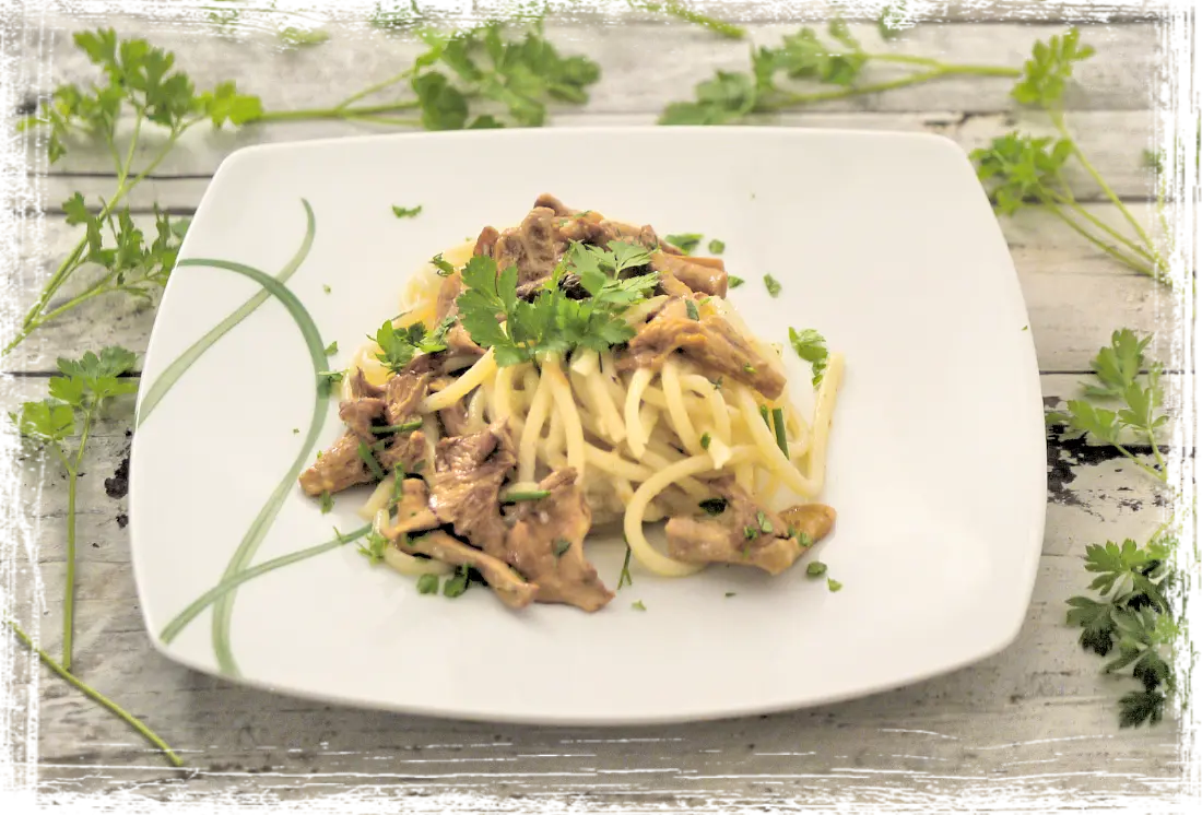 Spaghettoni con galletti Spaghettoni con galletti
