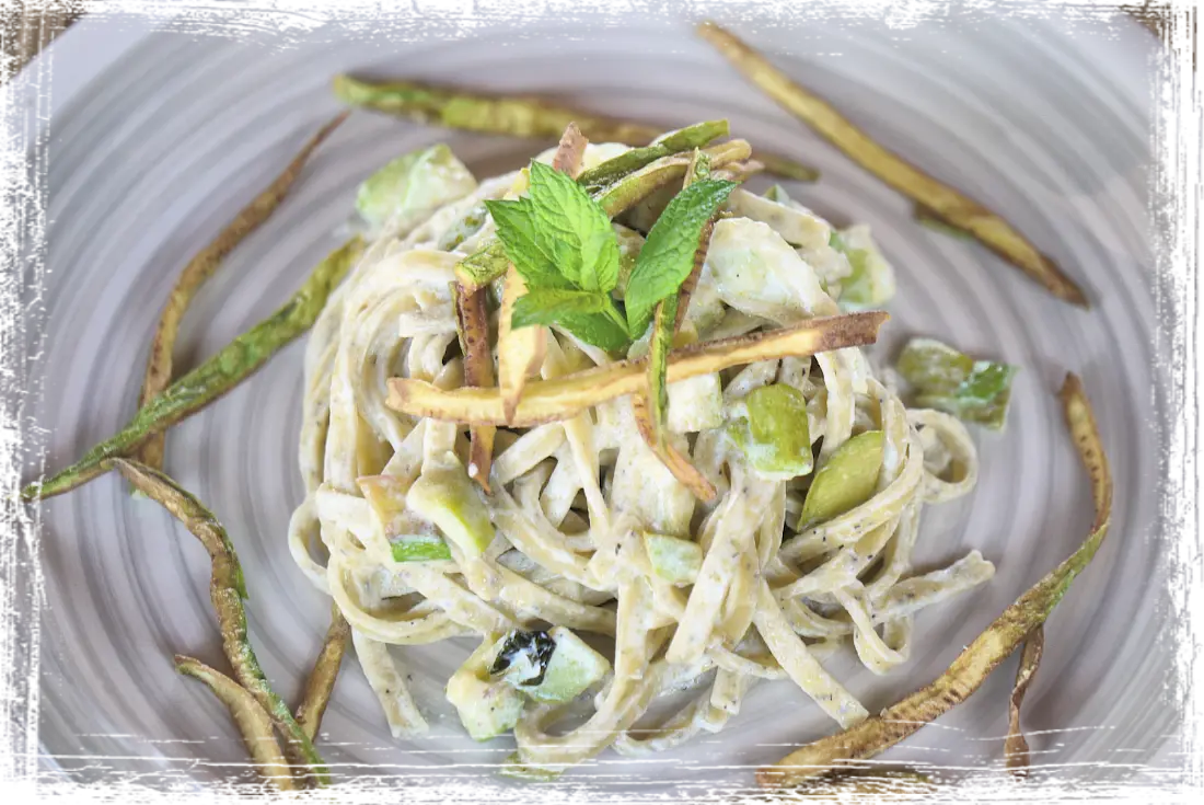 Tagliolini di grano saraceno ricotta e zucchine Tagliolini di grano saraceno ricotta e zucchine