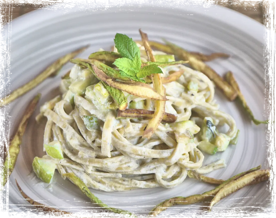 Tagliolini di grano saraceno ricotta e zucchine Tagliolini di grano saraceno ricotta e zucchine