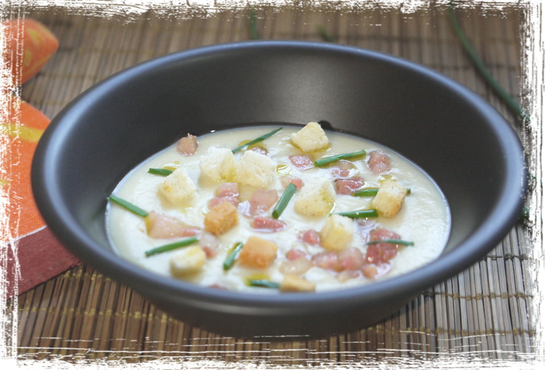 Crema di fave con pancetta croccante Crema di fave con pancetta croccante