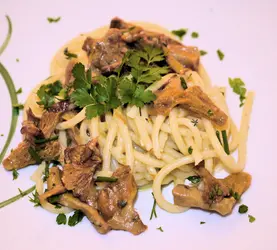 Spaghettoni con finferli