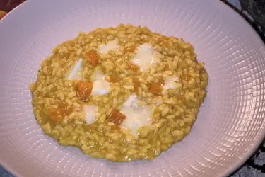 Risotto alla zucca con gocce di gorgonzola