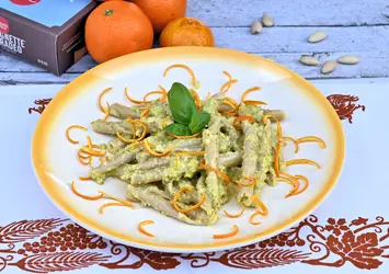 Sagnette integrali al pesto di arancia e basilico