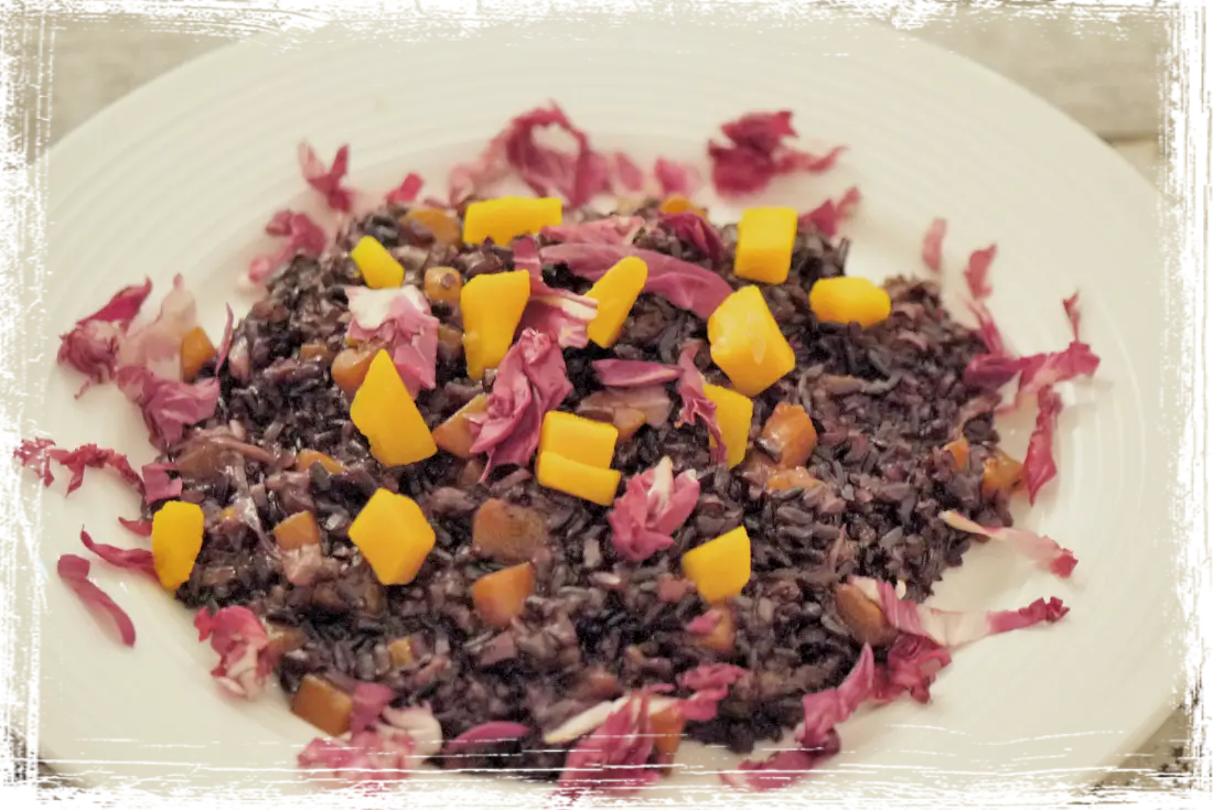 Riso Violet con zucca e radicchio Riso Violet con zucca e radicchio