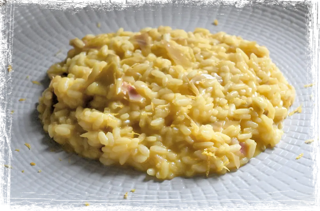 Risotto con carciofi e zafferano