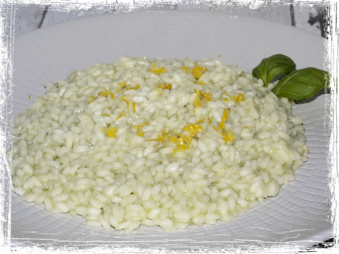 Risotto al basilico e limone Risotto al basilico e limone