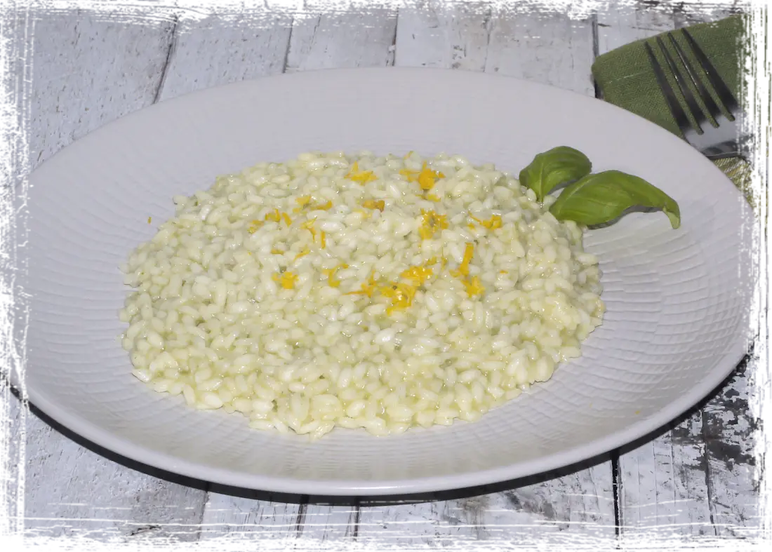 Risotto al basilico e limone Risotto al basilico e limone