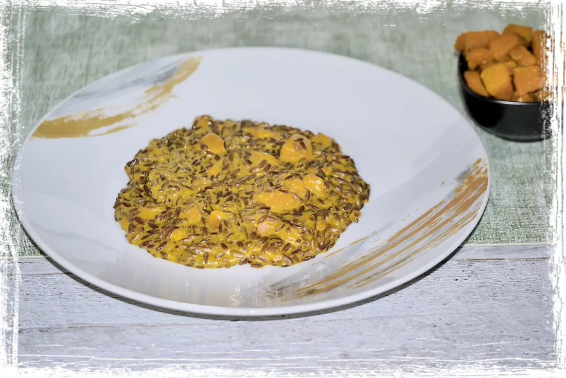 Riso Orange con zucca e robiola Riso Orange con zucca e robiola