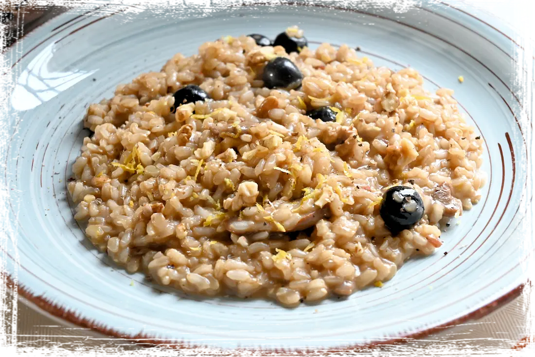 Risotto ai porcini con mirtilli Risotto ai porcini con mirtilli