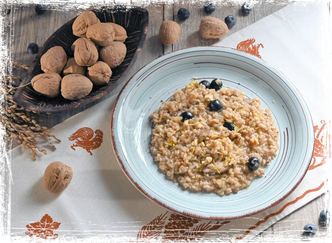 Risotto ai porcini con mirtilli Risotto ai porcini con mirtilli
