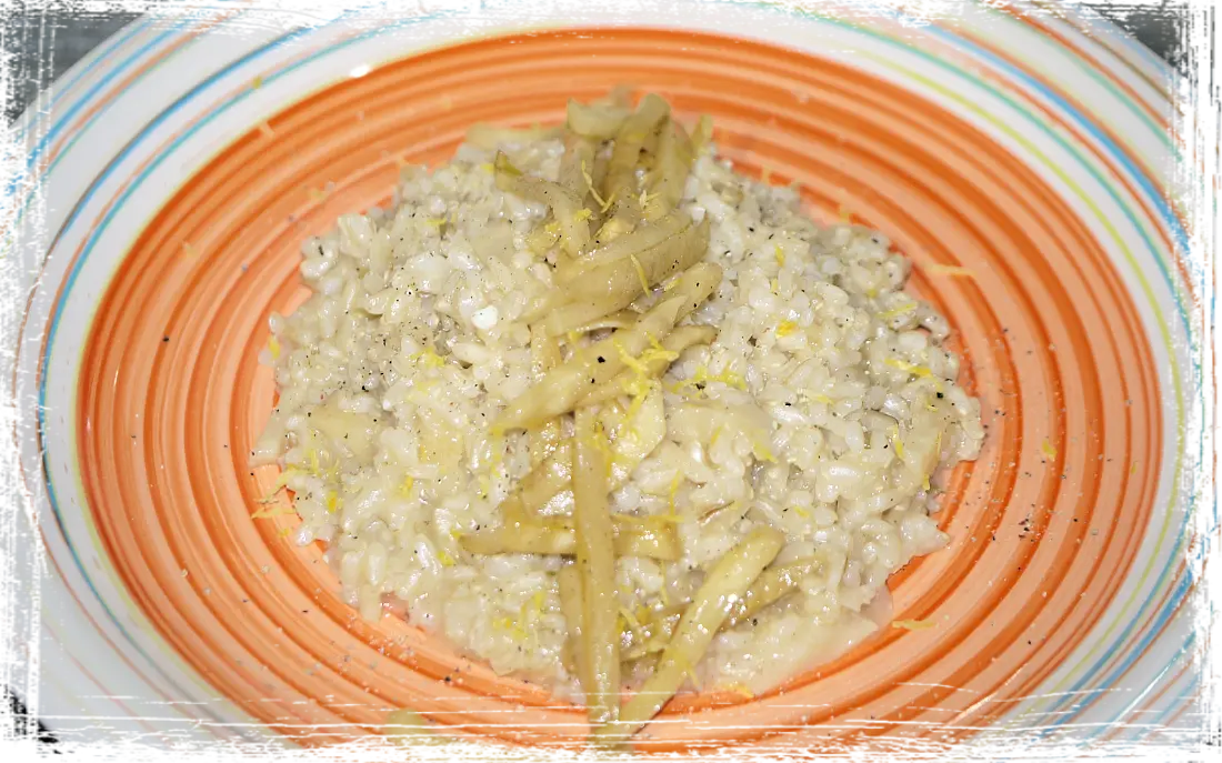 Risotto integrale al sedano rapa e zenzero