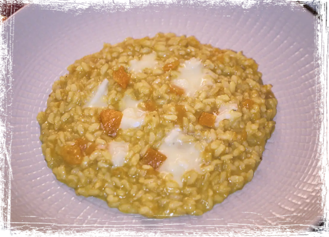 Risotto alla zucca con gocce di gorgonzola Risotto alla zucca con gocce di gorgonzola