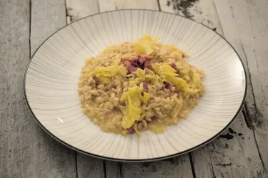 Risotto alla verza con pancetta affumicata