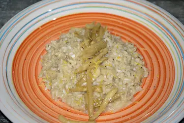 Risotto integrale al sedano rapa e zenzero