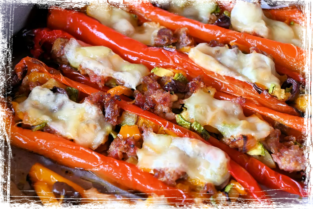Peperoni al forno con ciuìga Peperoni al forno con ciuìga