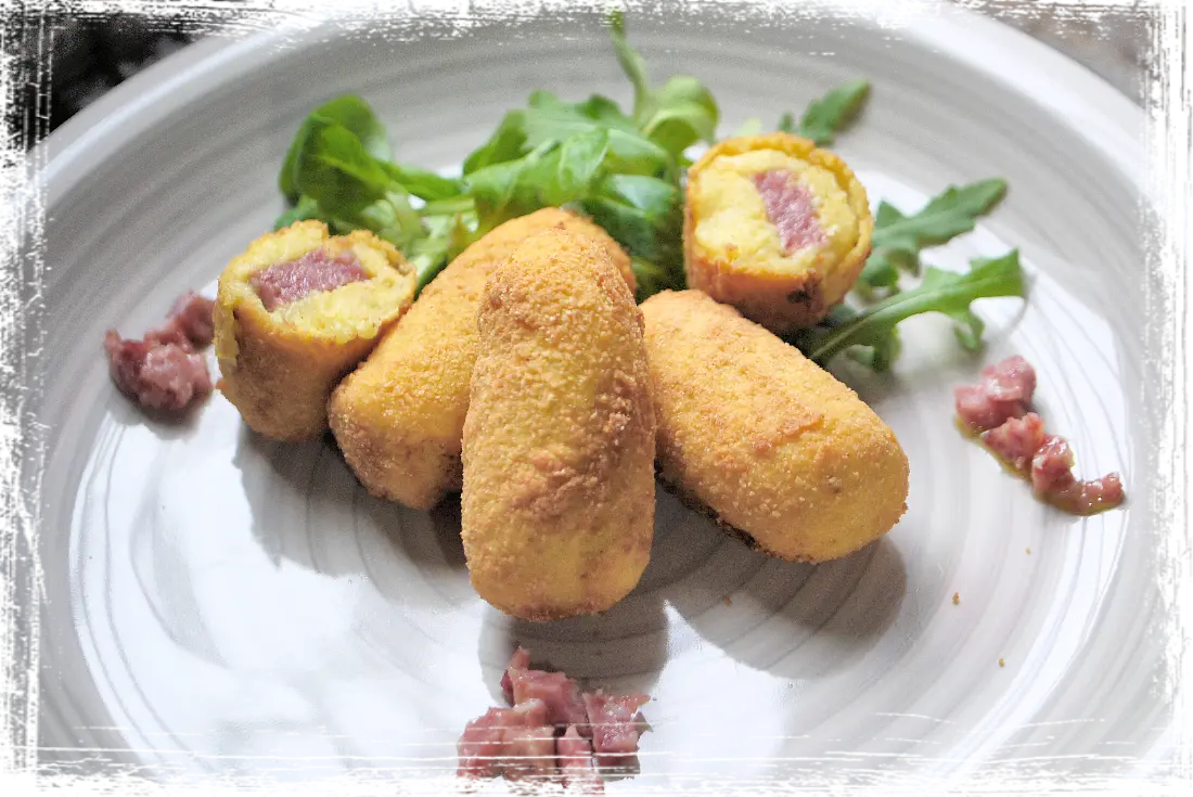 Crocchette di patate con cuore di zampone Crocchette di patate con cuore di zampone