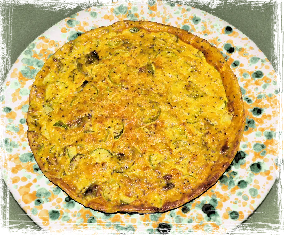 Frittata alle zucchine con fiori di zucca