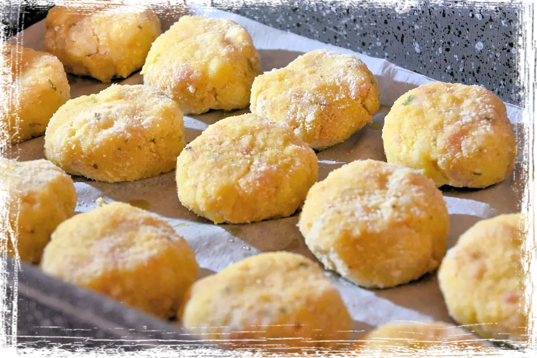 Polpette al forno con verza, patate e bacon