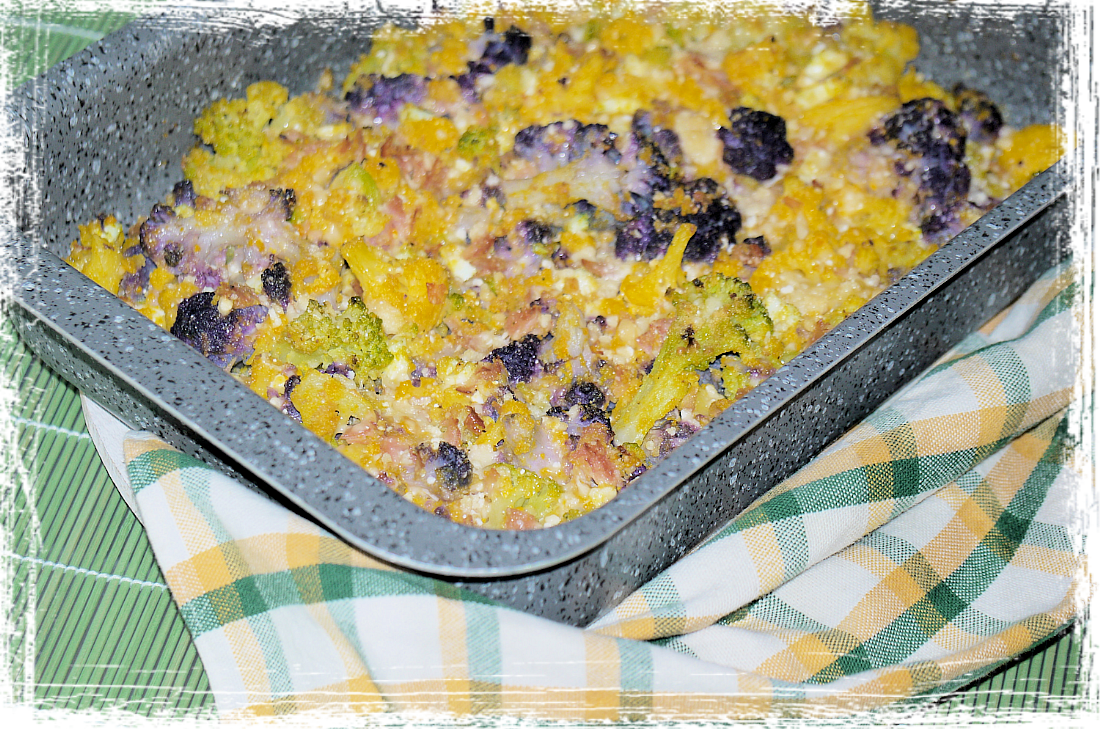 Cavolfiore tricolore gratinato al forno