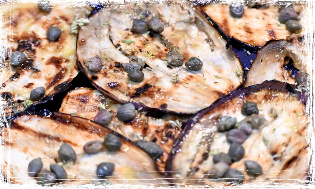 Melanzane grigliate con origano e capperi