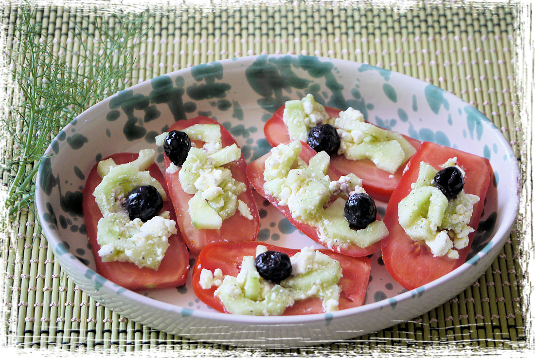 Pomodori con feta e cetrioli