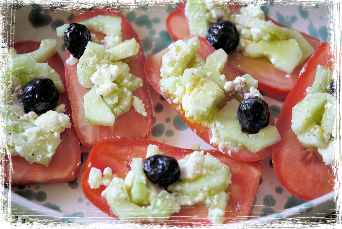 Pomodori con feta e cetrioli