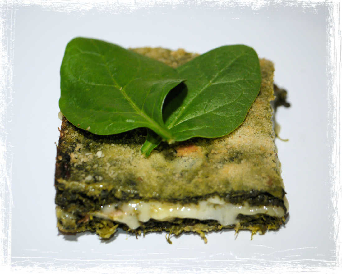 Tortino di spinaci e formaggio fondente